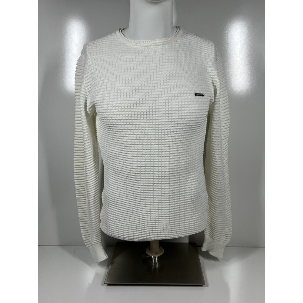 NWT Leif Nelson Cream Textured Long Sleeve Shirt LN1545 Mens SZ Medium